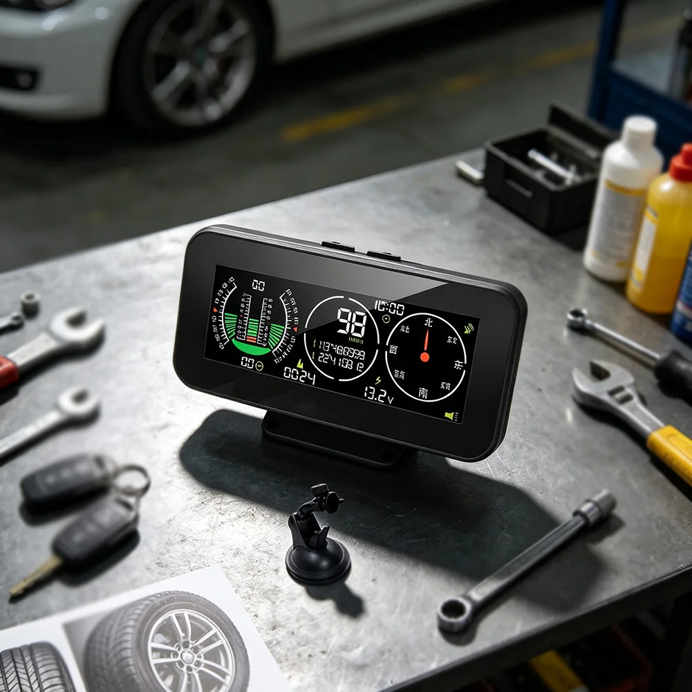 Car Slope Monitor For GPSM60 with 2.4GHz Wireless Transmission Real-Time Pitch Roll Angle and For Battery Voltage Tracking