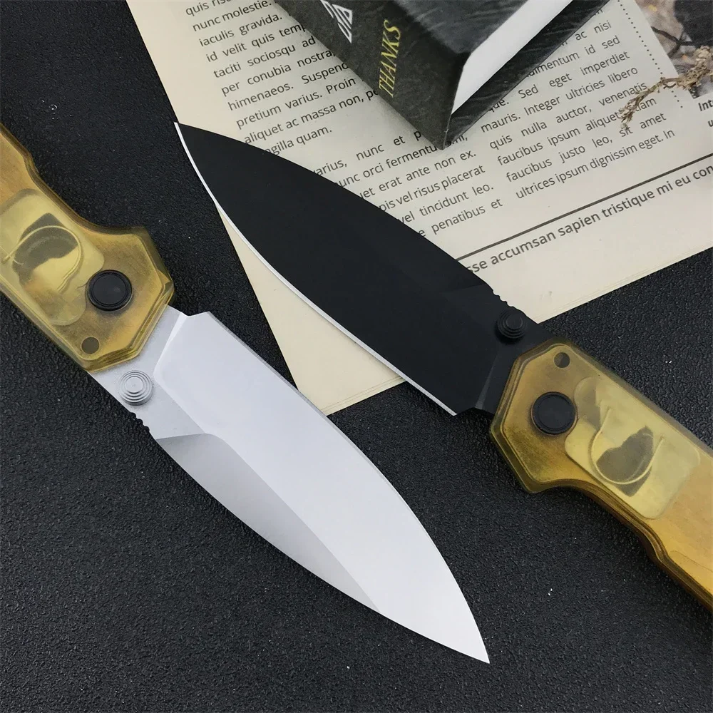 2038 Folding Pocket Knife Foldable D2 Steel Blade PEI/Aluminum Alloy Handle Outdoor Fishing Camping Fruit Knife EDC Tool Gift