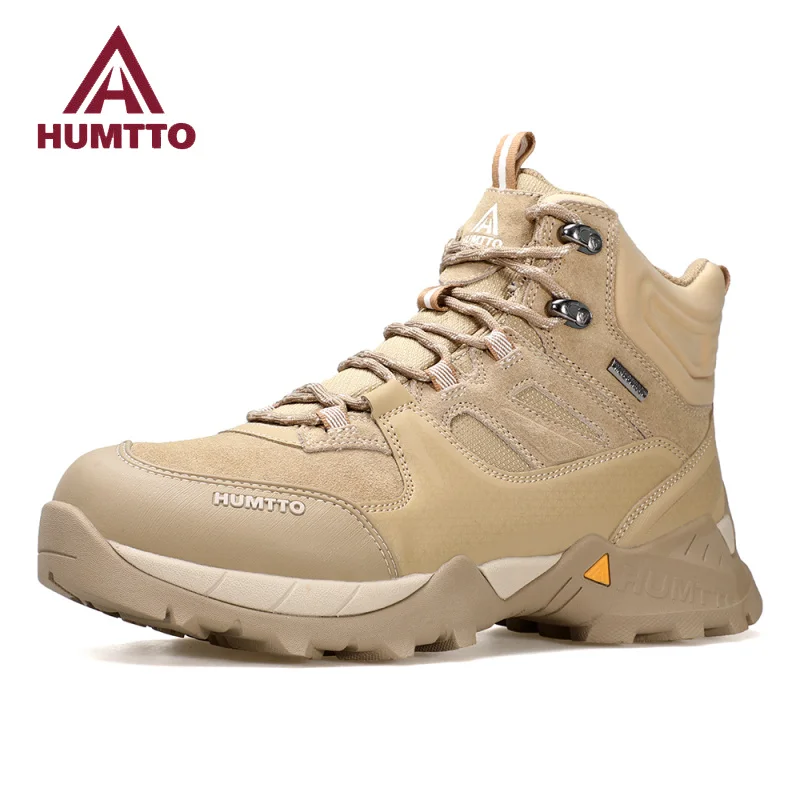 HUMTTO Waterproof Hiking Boots Luxury Designer Outdoor Trekking Shoes for Men Climbing Sneakers Leather Safety Mens Ankle Boots