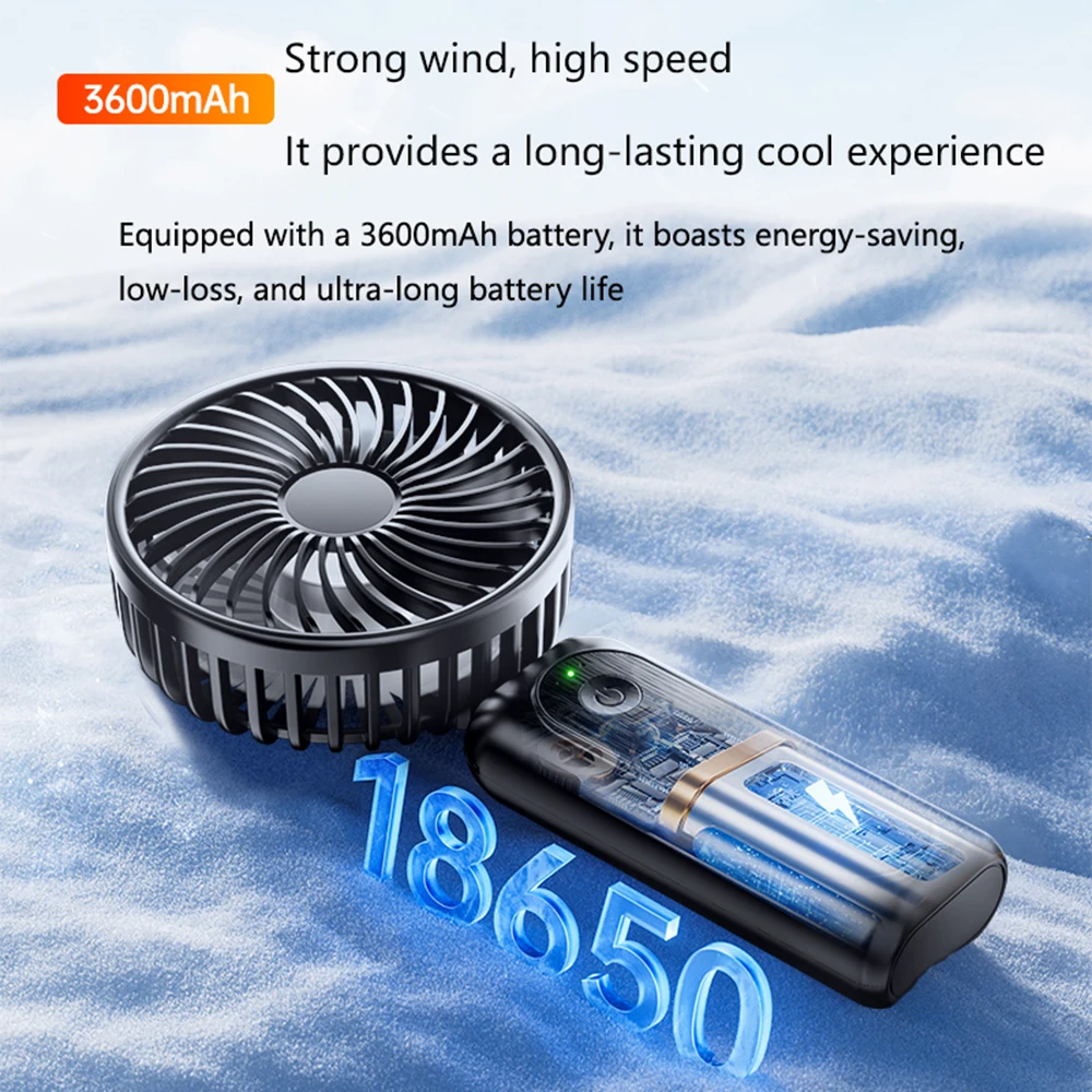 

Портативный ручной вентилятор, вентилятор с питанием от аккумулятора и подставкой, перезаряжаемый мини-вентилятор для использования на улице и в помещении, для лета и для активного отдыха.