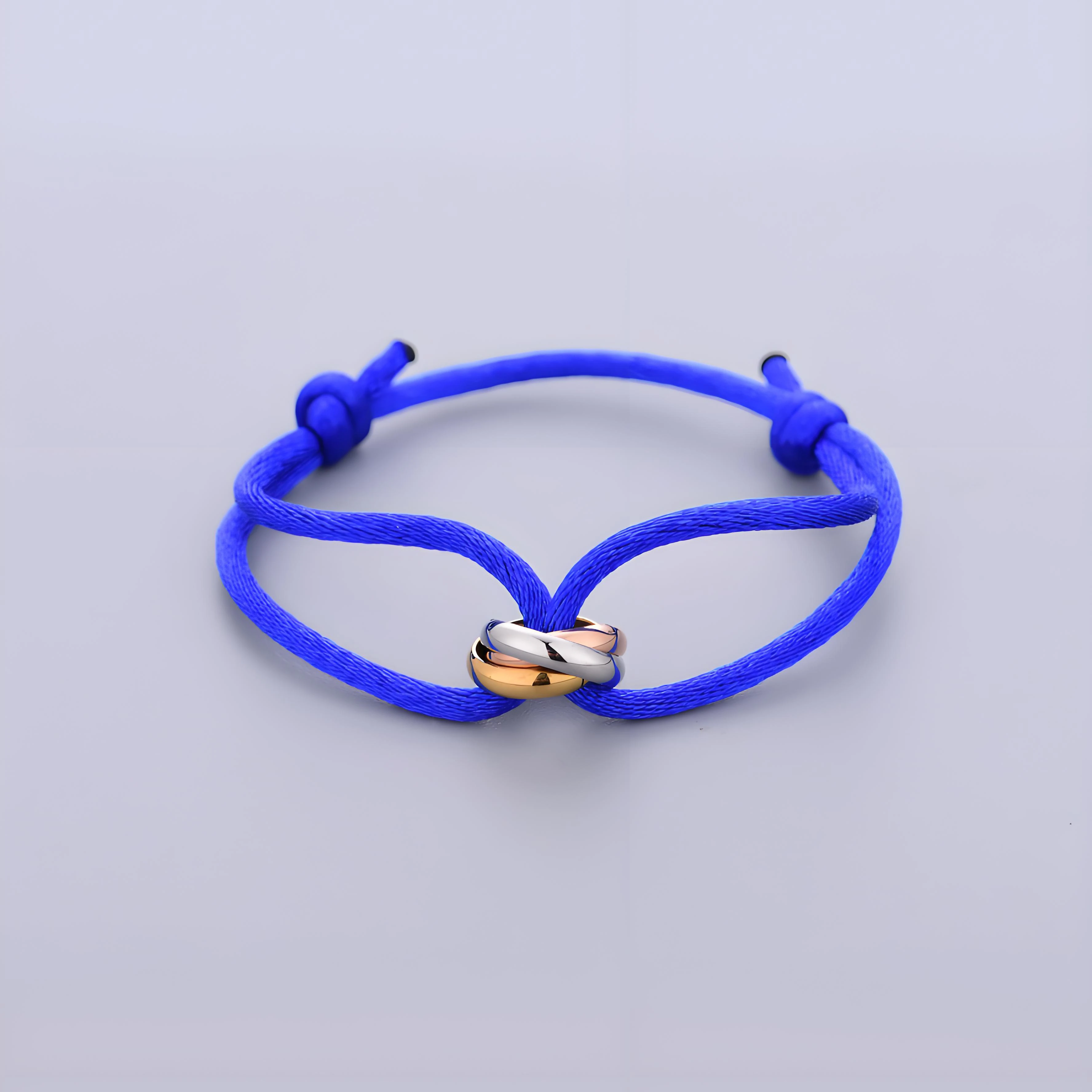 Trinity-Armband, Edelstahl, Kreis, Damen-Armband, verschiedene Farben des Seils, klassisch, beliebt, dreifarbig, Farbverlauf, Schmuck
