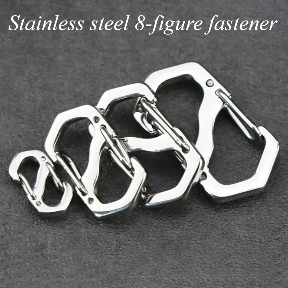 

10PCS Backpack Buckle Stainless Steel S Type Carabiner with Lock Mini Outdoor Backpacks Luggage Hook Anti-Theft Key-Lock Tool