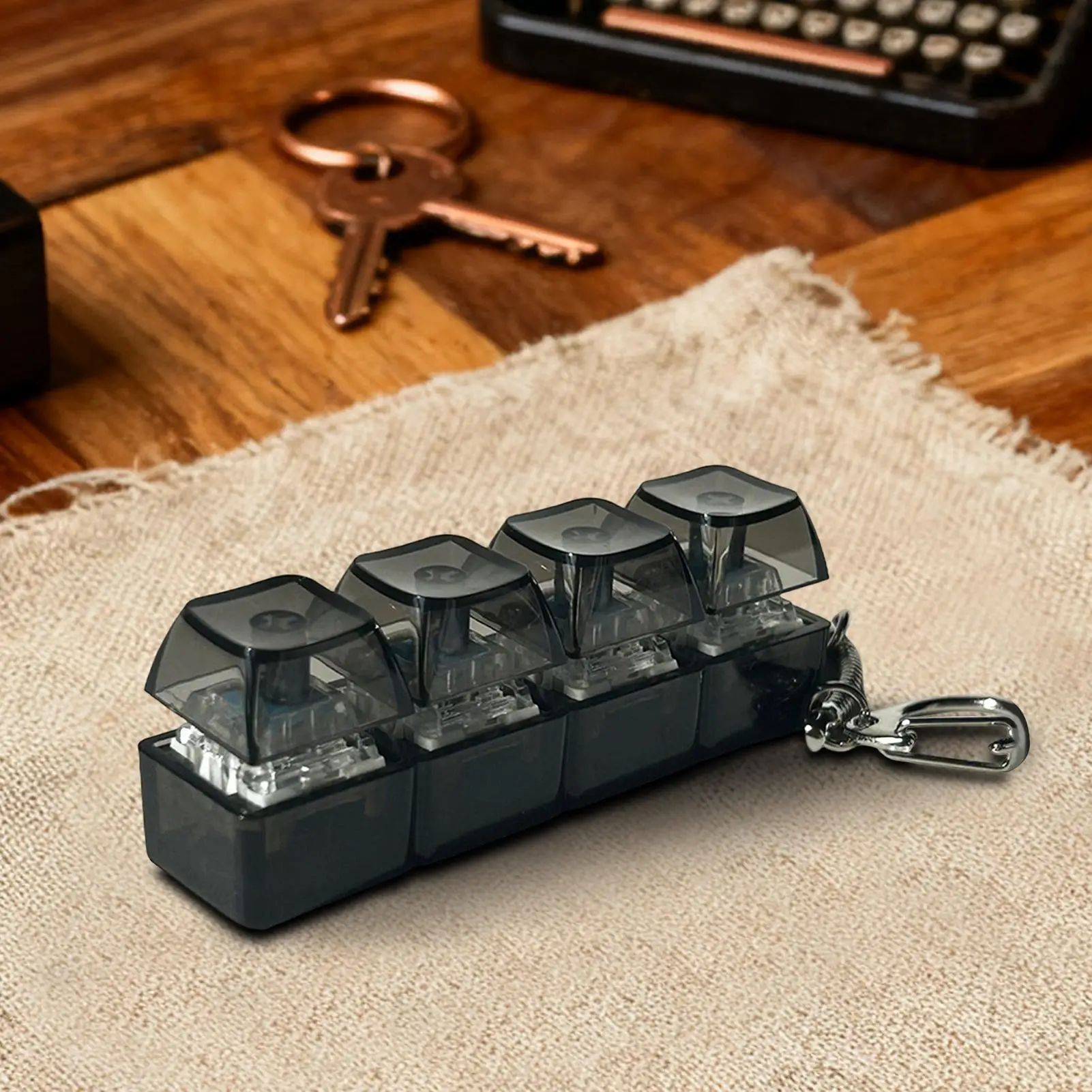 4 Key Keyboard Switches Tester Stress Relief Keyboard Clicker Keyboard Fidget Keychain For Students Office Coworkers