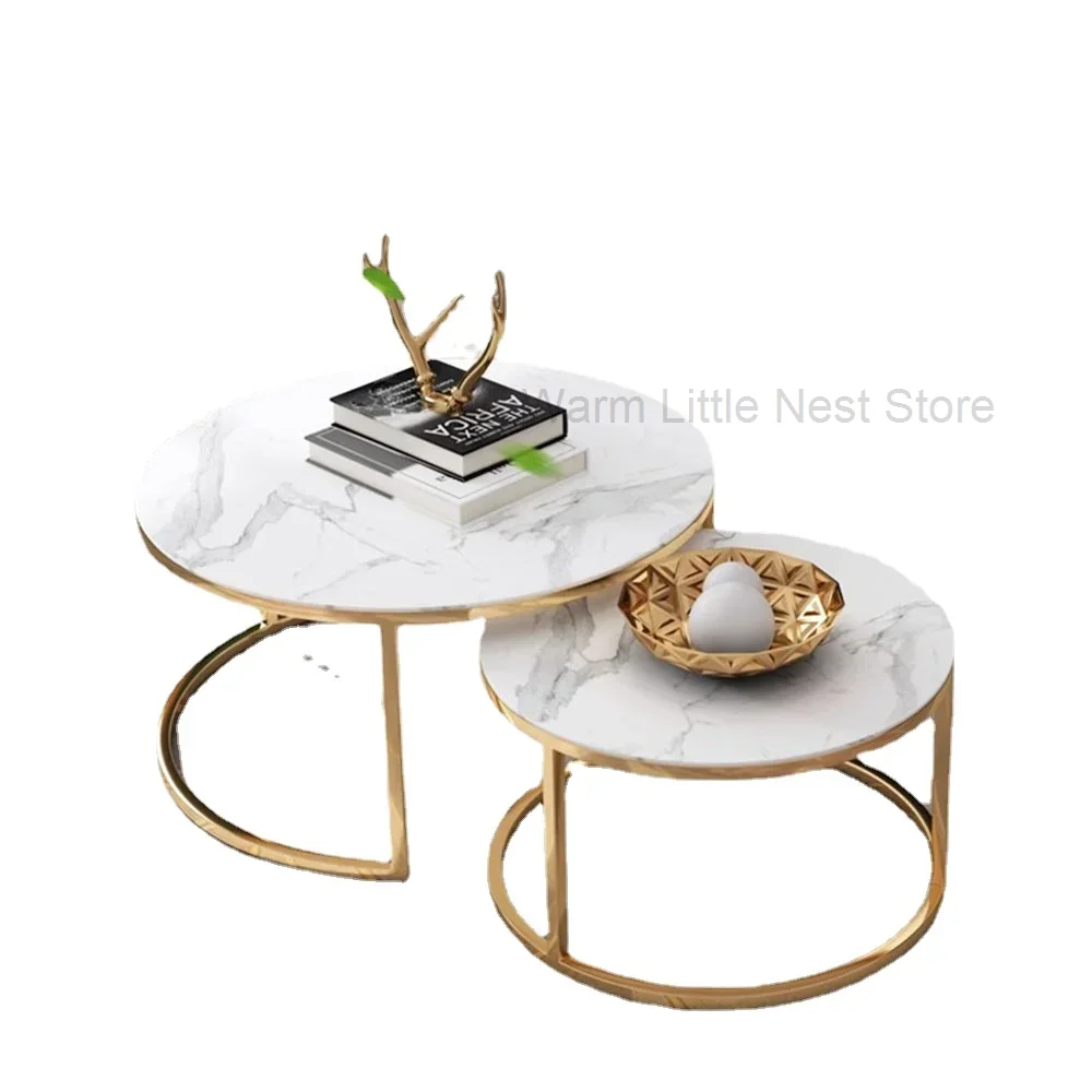 Round Corner Coffee Tables Modern White Unique Center Legs Metal Designer Coffee Tables Hotel Large Mesa Centro Home Decoration