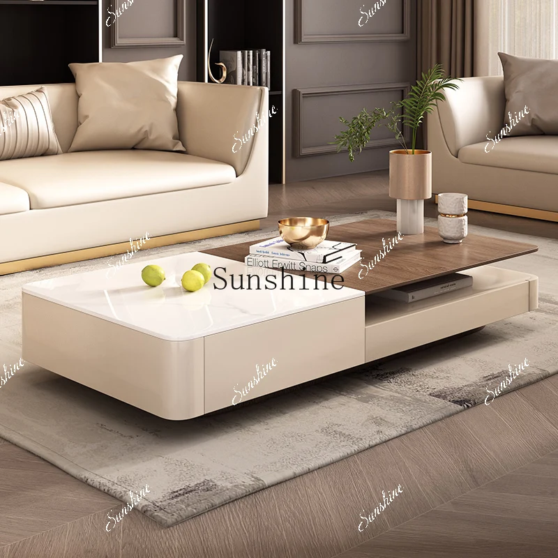 Coffee table rock slab wood grain table living room small apartment 1.3 meters long table home modern minimalist  FT