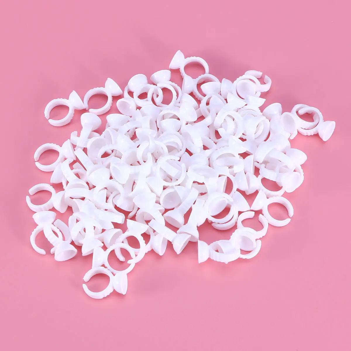 

500Pcs Tattoo Ink Ring Holder Disposable Eyelash Makeup Cups Clear Pigment Container Eyebrow Makeup Tool