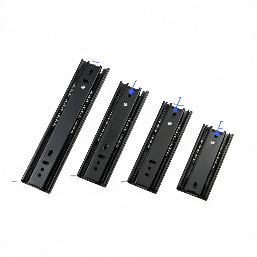 Ultra Short 3 Section Drawer Slides Stainless Steel Quiet Ball Bearing Telescopic Cabinet Rail Furniture Hardware Hardware