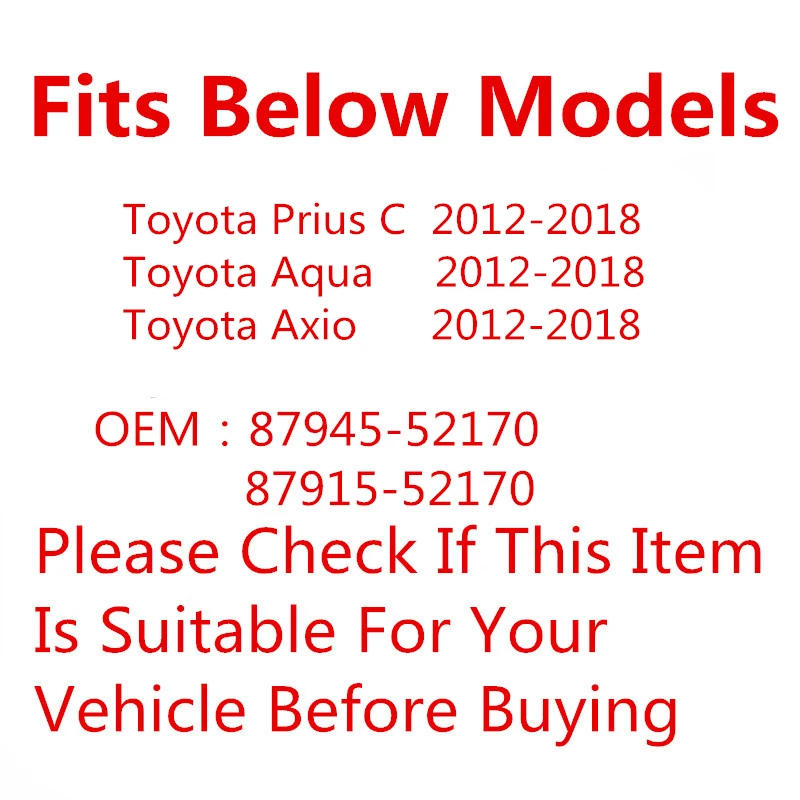 Car Black Or White Side Mirror Cover For Toyota Prius C Aqua Axio 2012-2018 Rearview Mirror Housing Automotive Accessories
