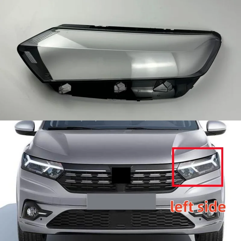For Renault Dacia Logan 2021 2022 2023 Car Headlight Shell Headlamp Cover Replace Lamp Shade Headlamp Lens Glass