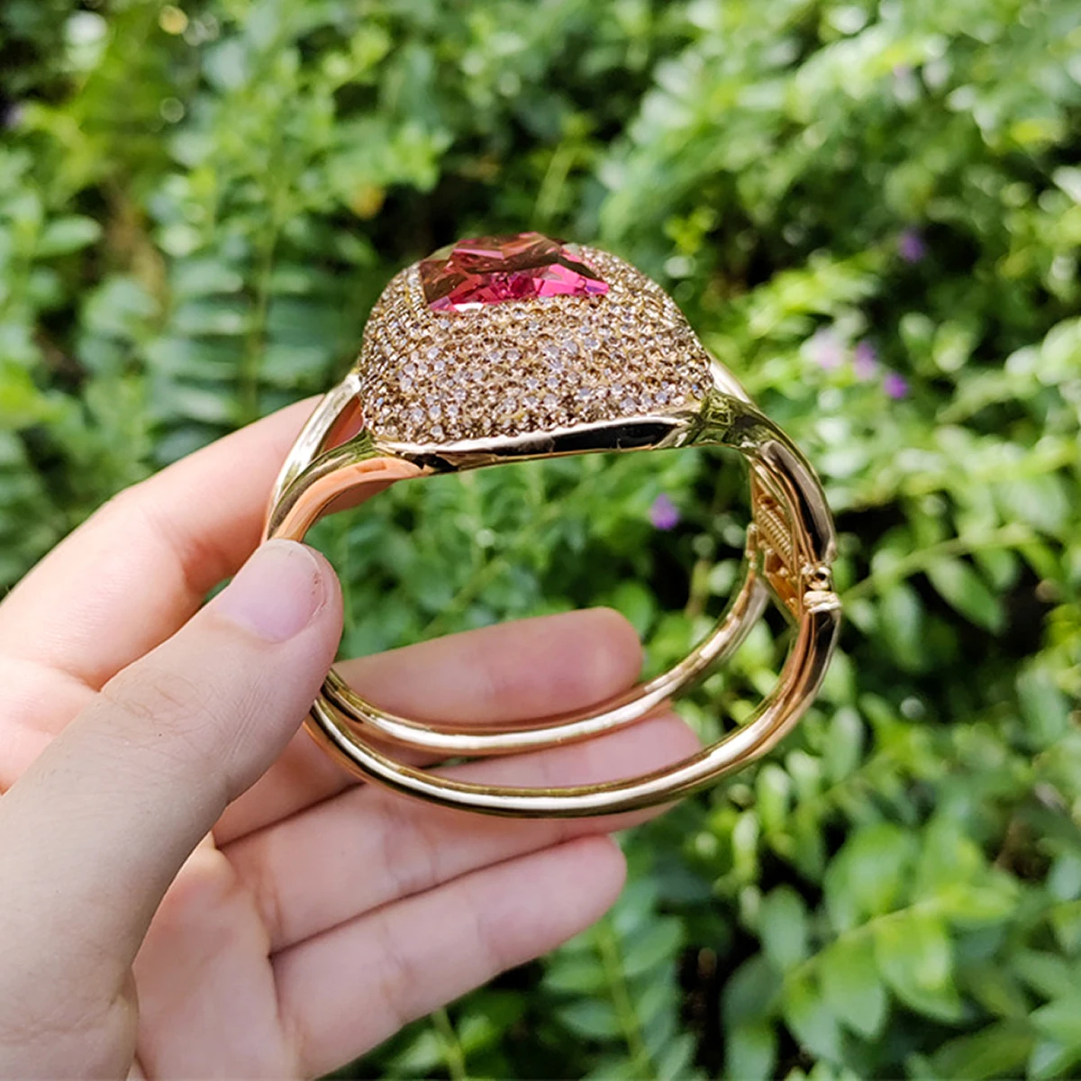 Türkischer Farbstein Sultanit Schmuck, Quadratisches Manschettenarmband für Frauen, Farbwechsel bei unterschiedlichem Licht, Elegante Mode – Detail 8