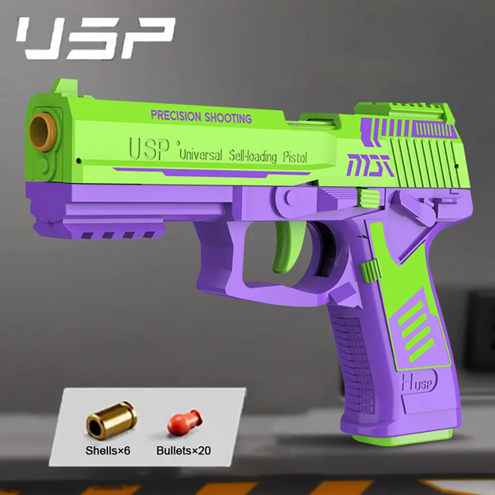 Fidget Toy USP Toy Gun For Kids Boy Cool Toys Realistic Soft Bullet Toy Gun Look Real Birthday Gift