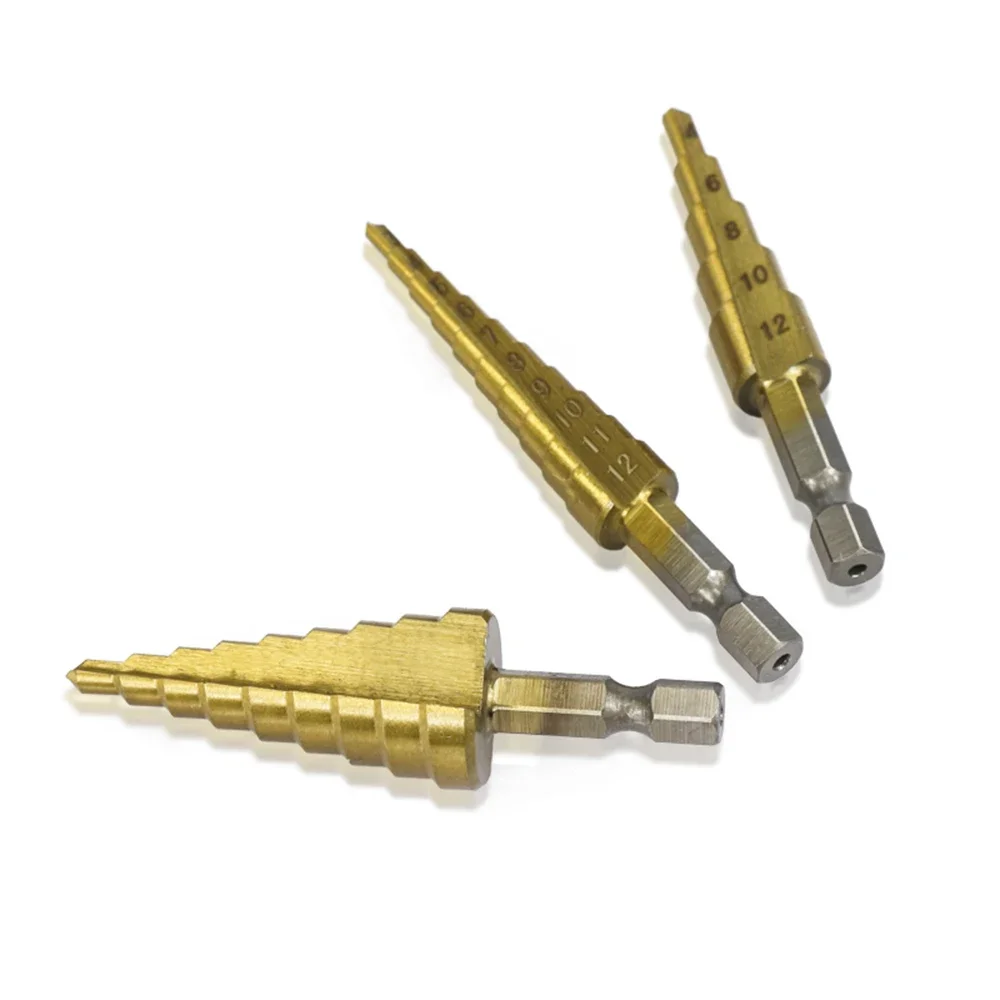 

3-12/4-12/4-20 HSS Titanium Coated Pagoda Drill Power Tools Mini Bit Wood/Metal Hole Cutter Step