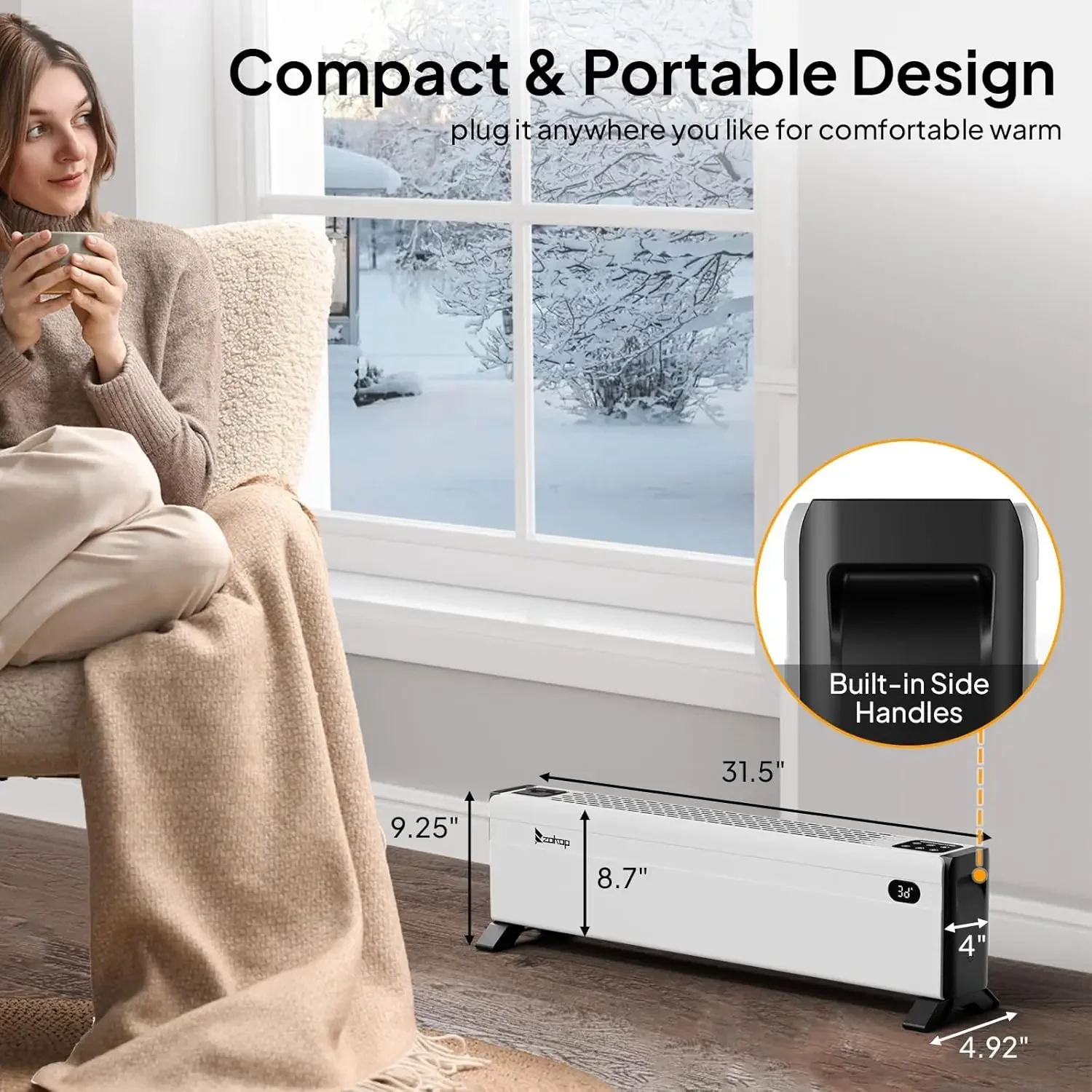 

Конкурентоспособный электрический конвектор-обогреватель 32 дюйма с пультом ДУ и таймером, 1500 Вт, с регулируемыми режимами нагрева, T