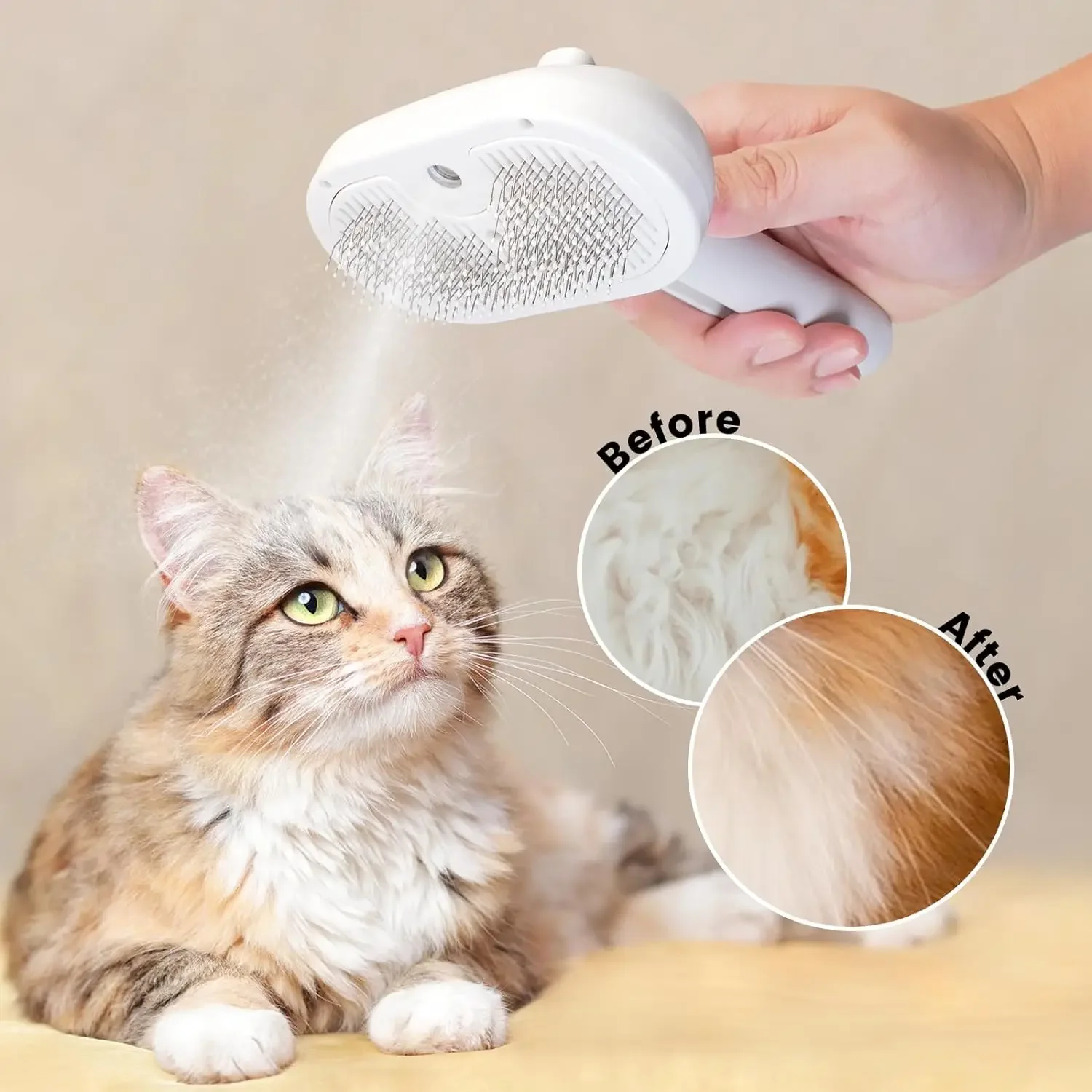 

2025 Pet Spray Hair Comb Pet Hair Remover Cleaning Brushes Cats Grooming Accessories Tools Dematting Water Mist Humidifier Combs