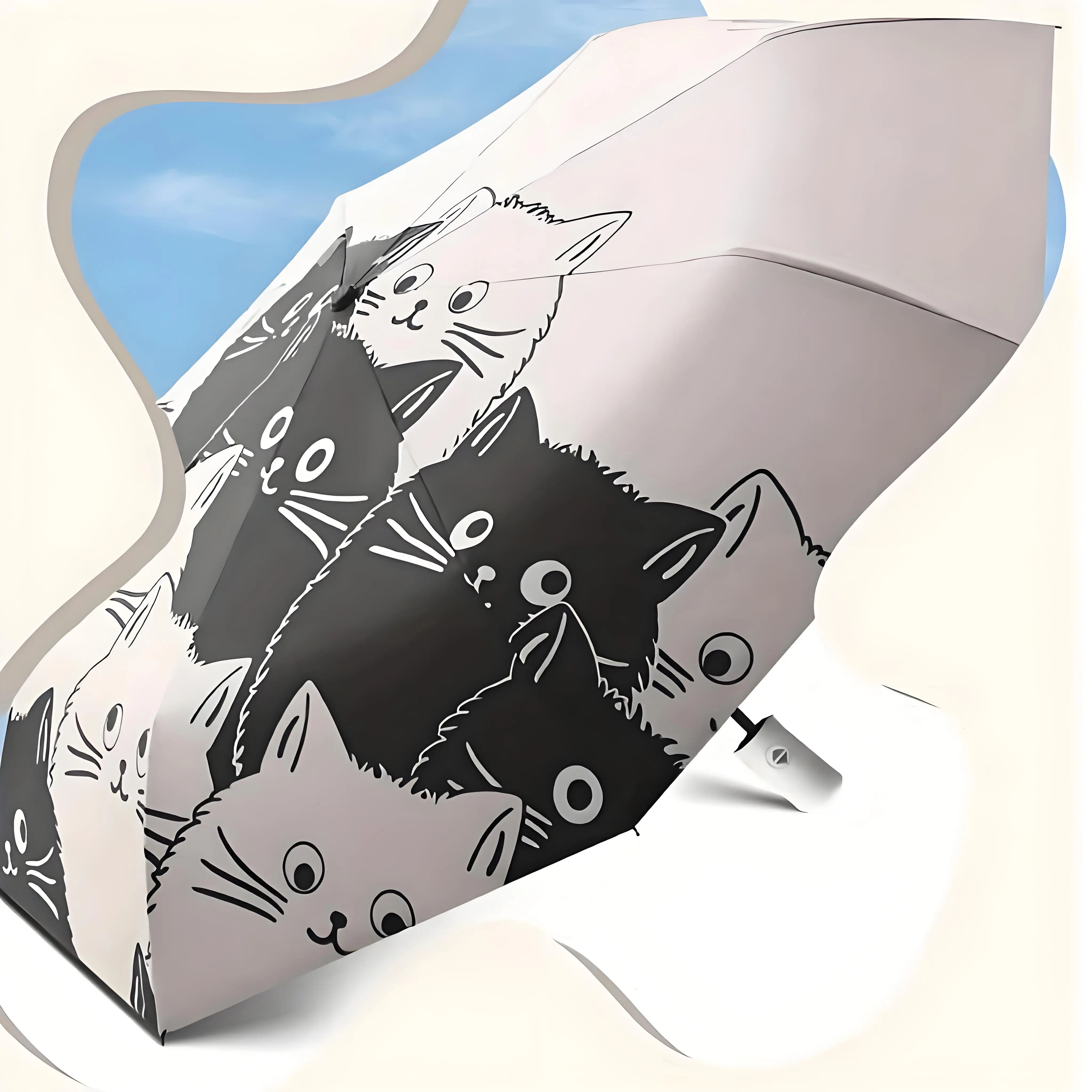 Auto Open Compact Umbrella, Windproof Travel Umbrella with UV Protection - Lightweight Portable for Men & Women