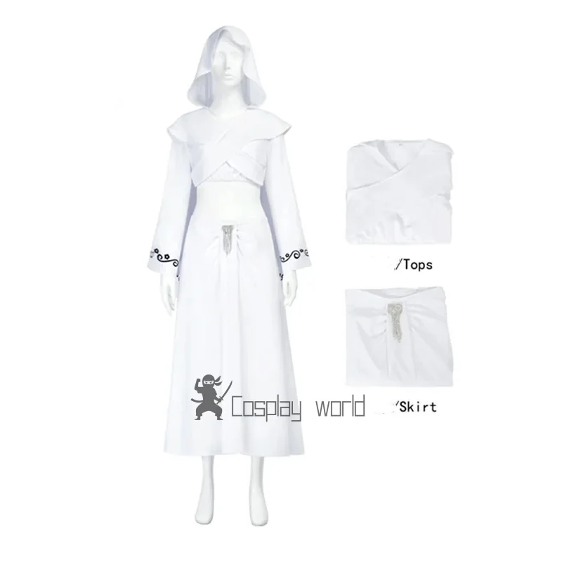 

Платье для косплея Падме Амидала, костюм аниме, белый топ, юбка, костюмы, наряды для вечеринки для девочек, карнавальные костюмы на Хэллоуин