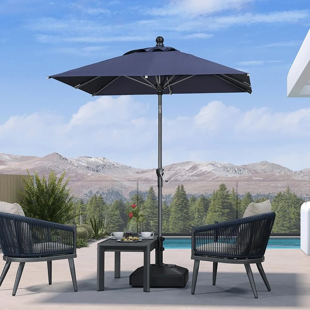 

6ft X 6ft Square Patio Umbrella, Outdoor Table Umbrella, Aluminum Frame, Sunshade Umbrella with 8 Sturdy Ribs, Customizable