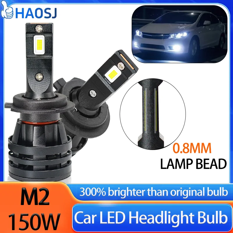 

150W M2 Car H4 H7 Headlight Bulbs 9005 9006 HB3 HB4 48000LM LED Lamp 9004 9007 H11 H13 HB1 HB2 Auto Turbo LED Bulbs 12V 24V