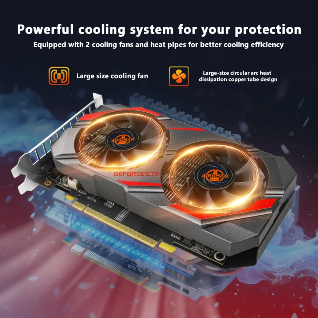 AIBOMAN GTX1050Ti 4GB 128 بت رسومات/تدرجات عالية الوضوح بطاقة رسومات الكمبيوتر المكتبي  ملحقات ترقية التجميع #5