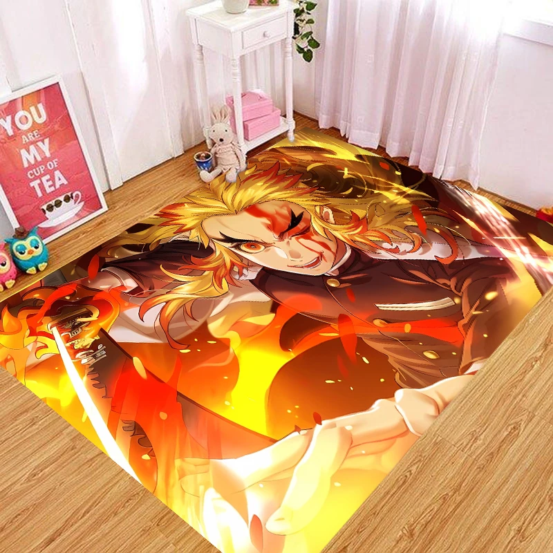 D-Demon S-Slayers Anime Carpet Rug for Home Bedroom Living Room Sofa Doormat Kitchen Decor,Kid Area Rug Non-slip Floor Mat