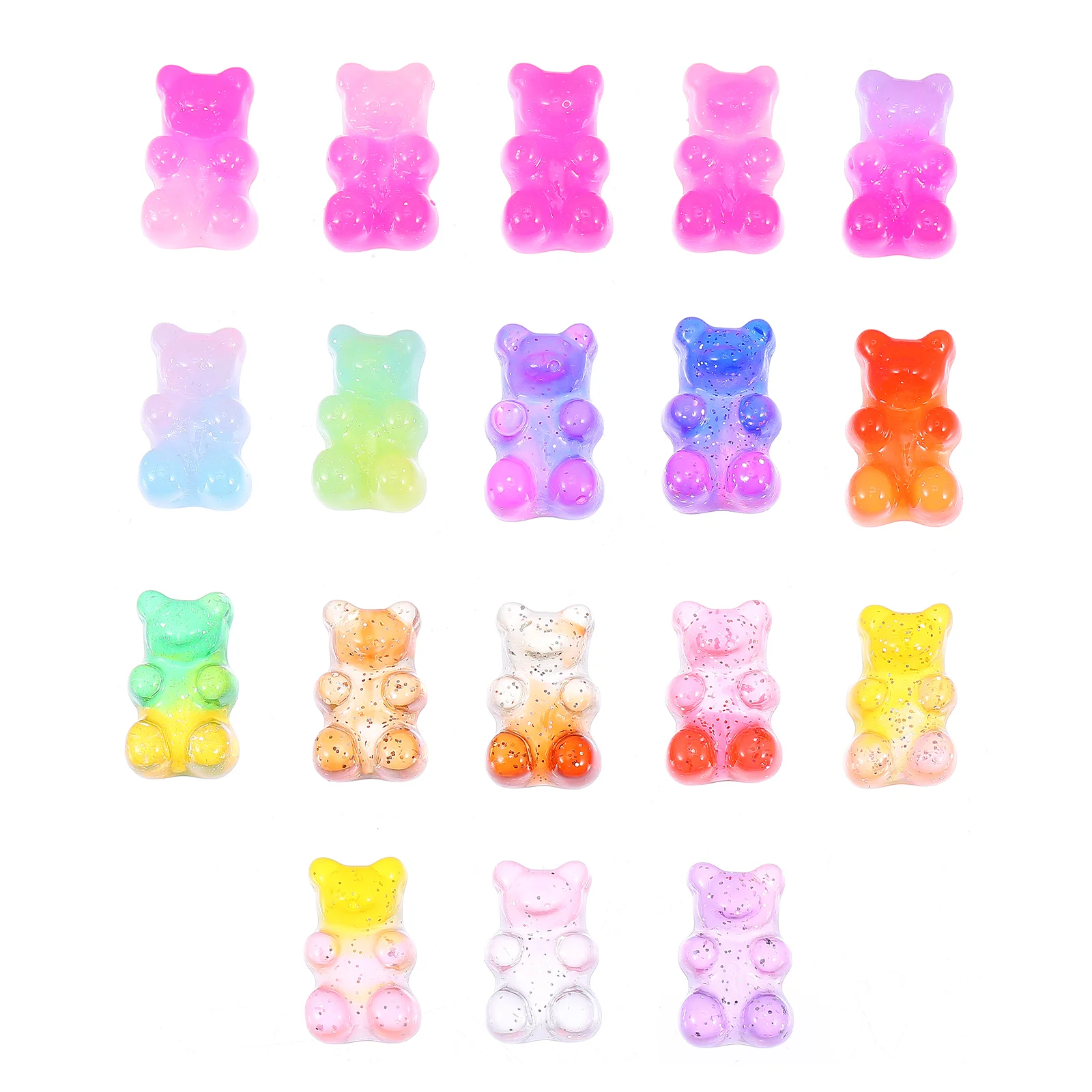 50 Pcs Jewellery Charm Bracelet Bear Resin Accessories Craft Decoration Charms Earrings Decorate DIY Phone Ornament