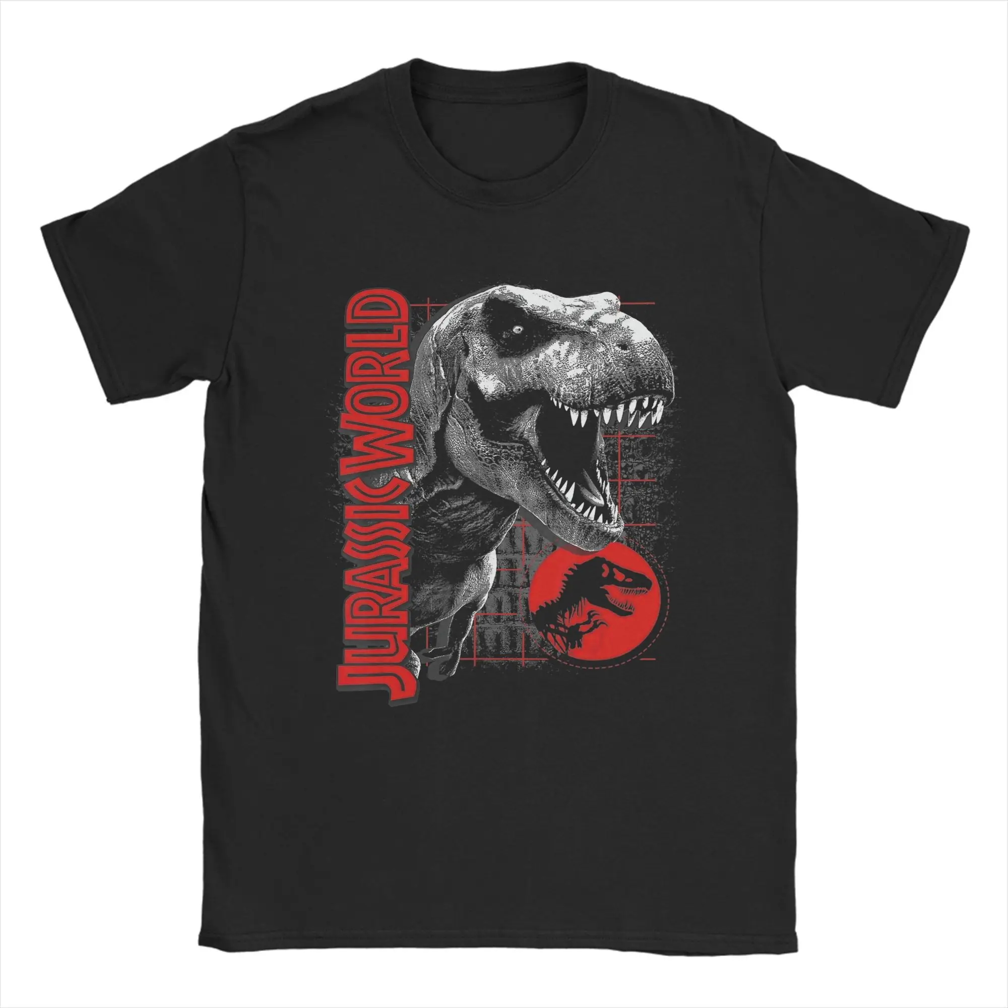 

Jurassics Park Blue & Purple Fossil Logo Graphic Men T Shirt Novelty Tees Short Sleeve Round Collar T-Shirt Cotton Unique Tops