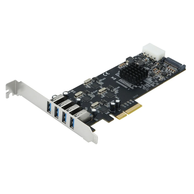 Computador PCIE para 4 portas USB Placa expansão velocidade rápida Interfaces PCIe