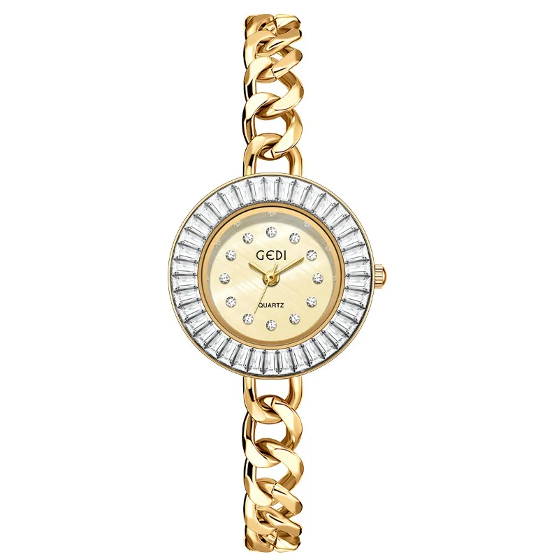 Retro exquisite luxury gold women's watch niche waterproof student fritillary face fashionable simple quartz watch 2025 new gift