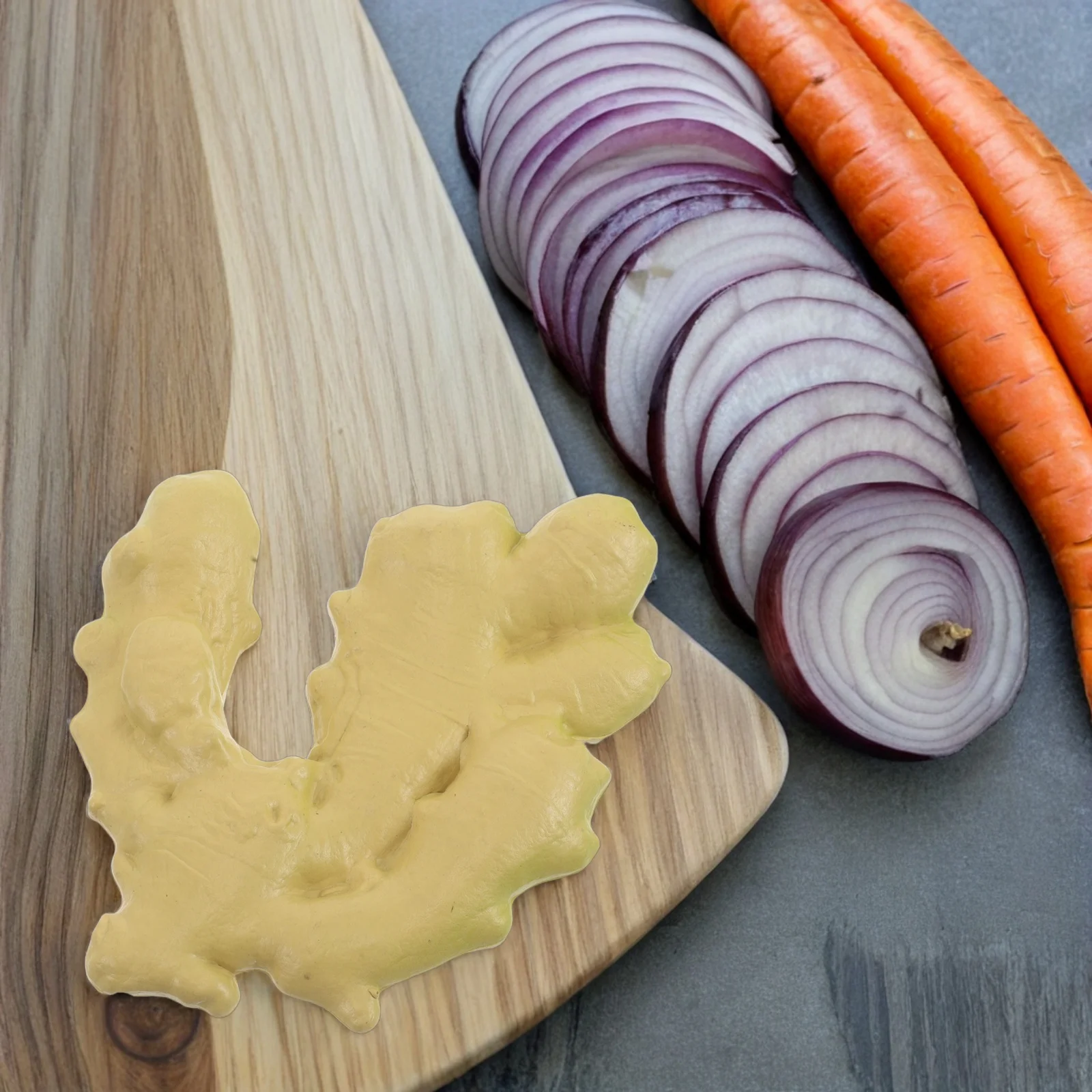 

4 pcs Simulated Vegetables Realistic Artificial Ginger Decorations for Home Kitchen Display Photography Props Vegetable