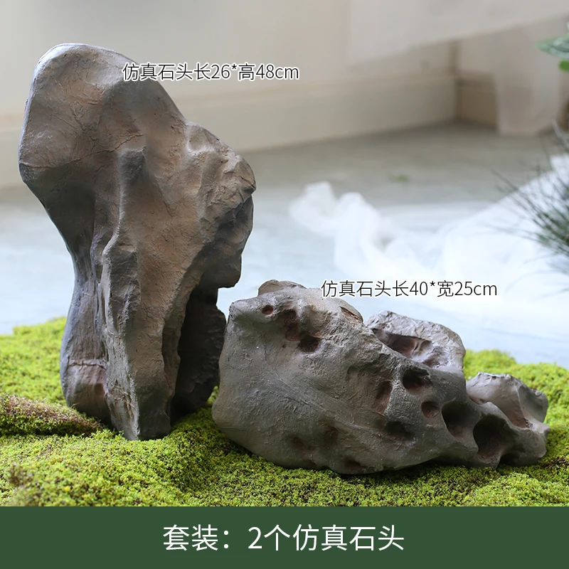 

Indoor Soft Decoration Shooting Simulated Stone Landscape Rockery Stone Props Green Plants Landscape Decoration Embellishment