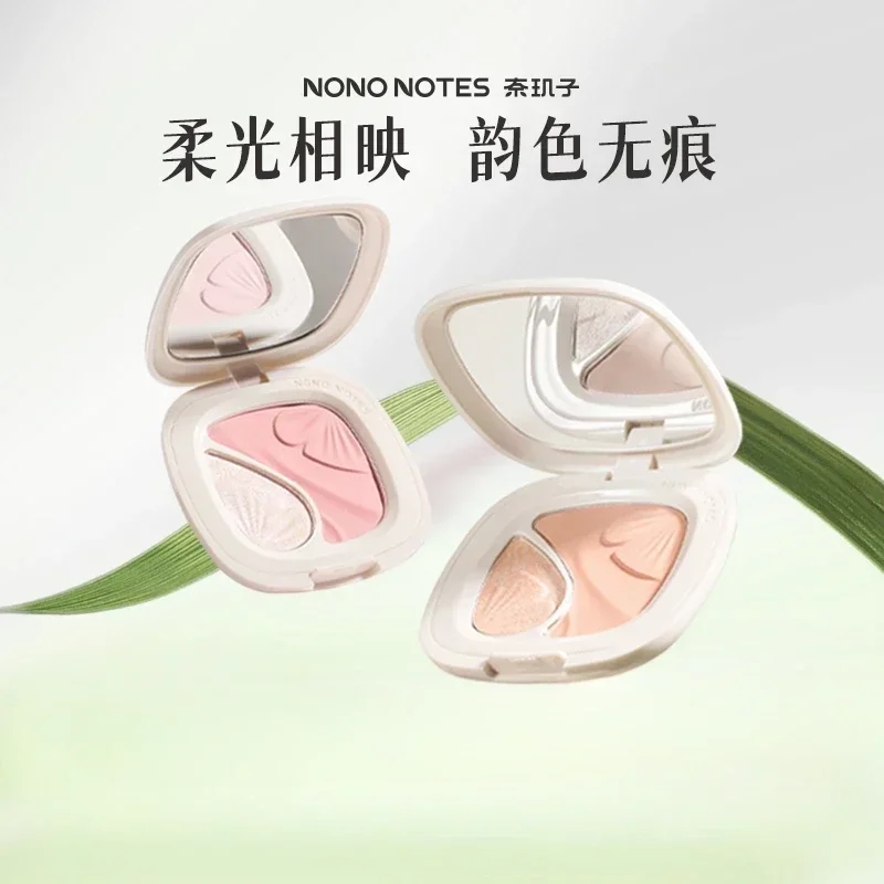 Genuine Original NONONOTES Highlighter Blush Palette Soft Rhyme Cheek Color Palette Naturally Brighten Glitter Matte Cosmetics