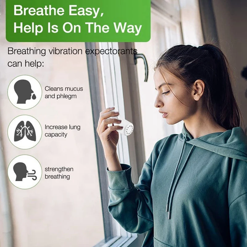 Mucus Removal Device Lung Expander Breathing Exercise Respiratory Muscle Trainer Phlegm Remover Clear Relife-White Easy Install