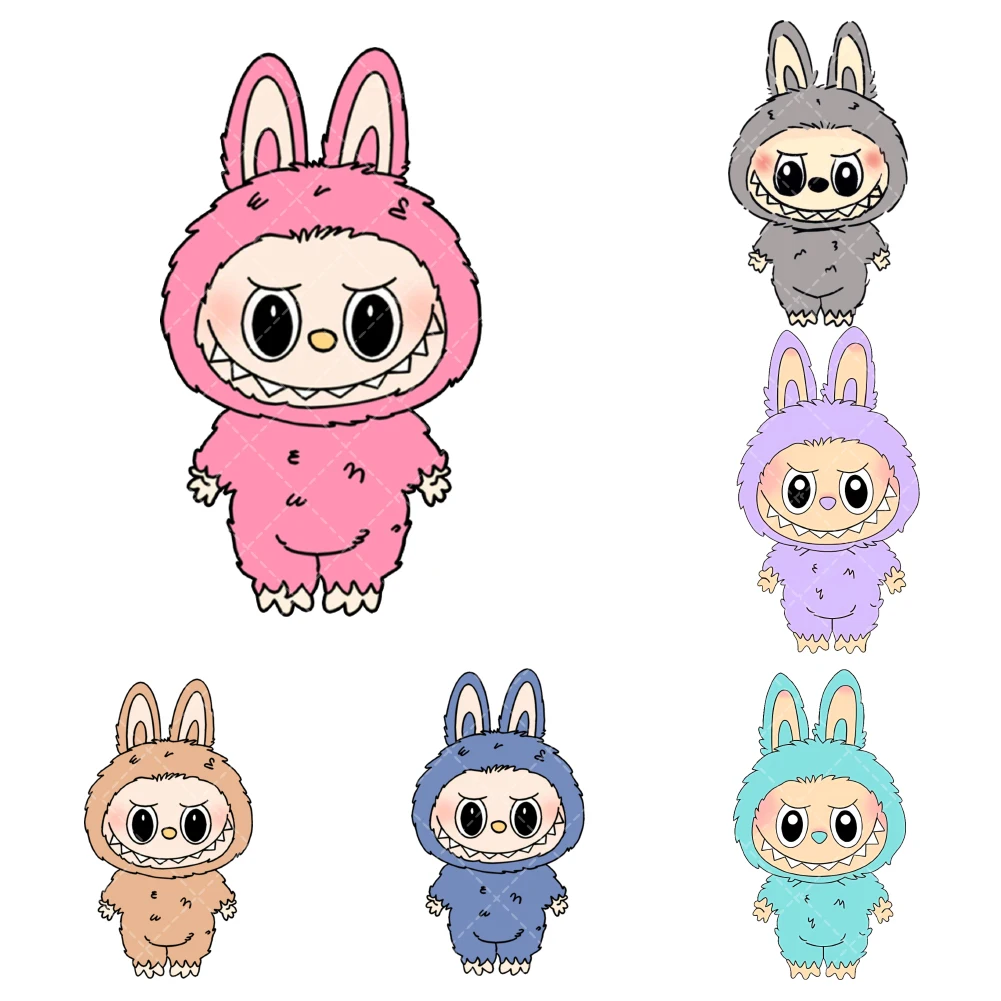 

Cartoon Figures Colorful La Iron On Heat Transfer Stickers For Cloth DTF Pinted Vinyl Thermal Appliques Washable T-Shirt Patch