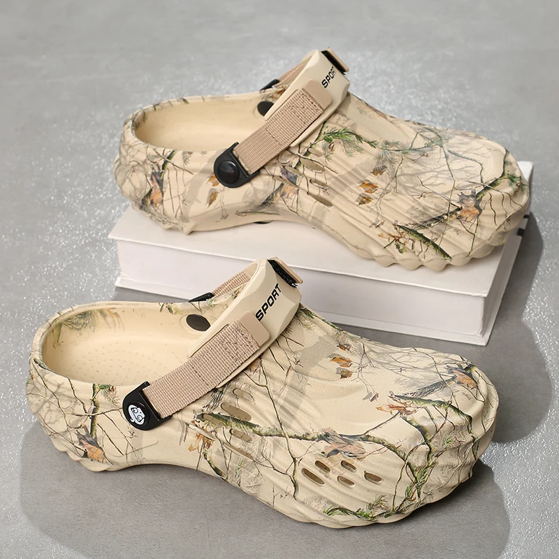 

Лето 2023, мужские сандалии, новая домашняя садовая обувь, удобные и легкие мужские тапочки, нескользящие шлепанцы с мягкой подошвой, сандалии