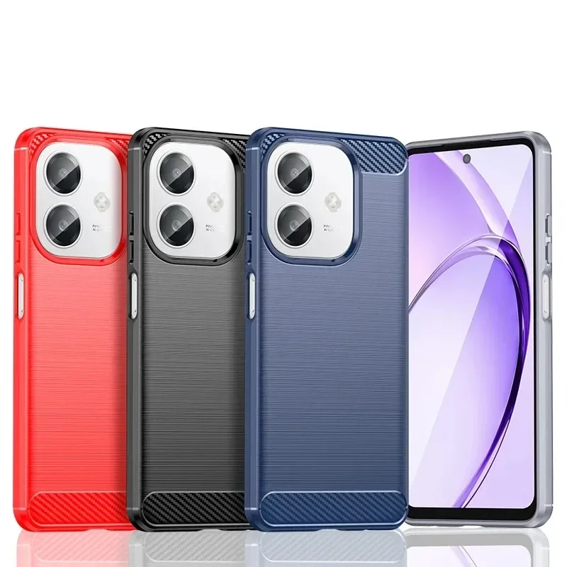 Skinlee For OPPO A3X 4G/5G Case Carbon Fiber Brushed Texture Matte Soft Cover For OPPO A3 Pro 5G Back Casing
