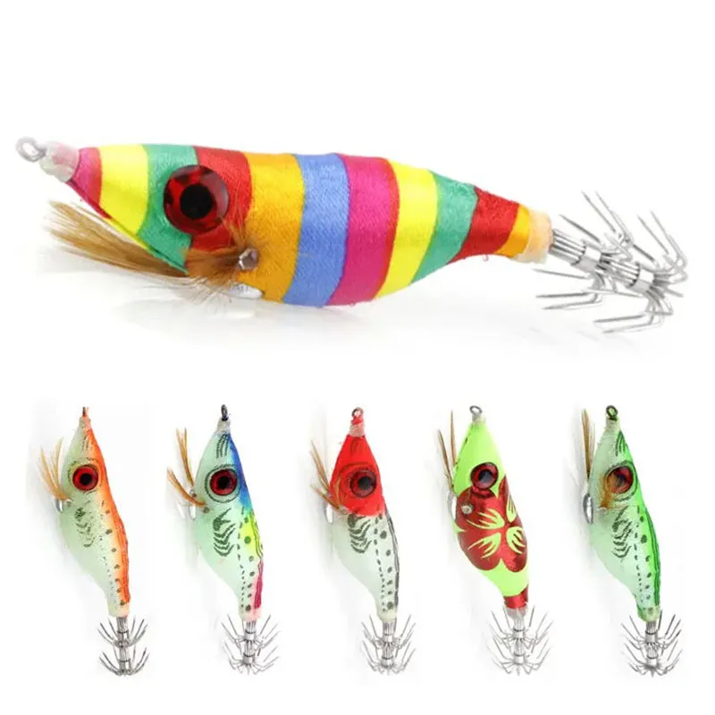 WEIHE 9g 10cm 6colors hard fishing bait with big eyes lifelike squid bait for freshwater saltwater shrimp lure pesca