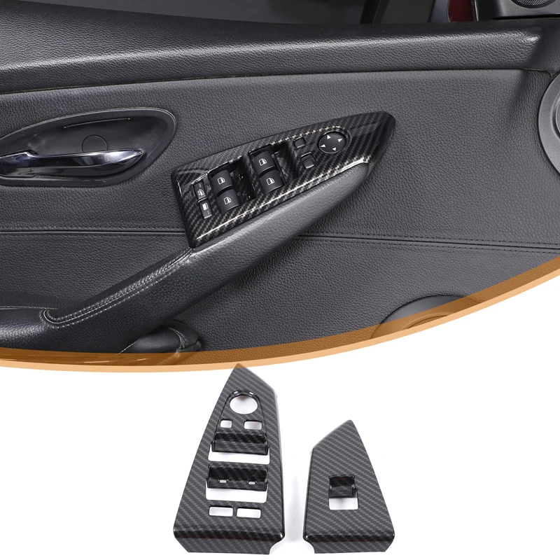 

ABS Car Door Armrest Window Glass Lift Switch Button Panel Cover Trim For BMW 6 Series E63 E64 2004-2009 Interior Accessories