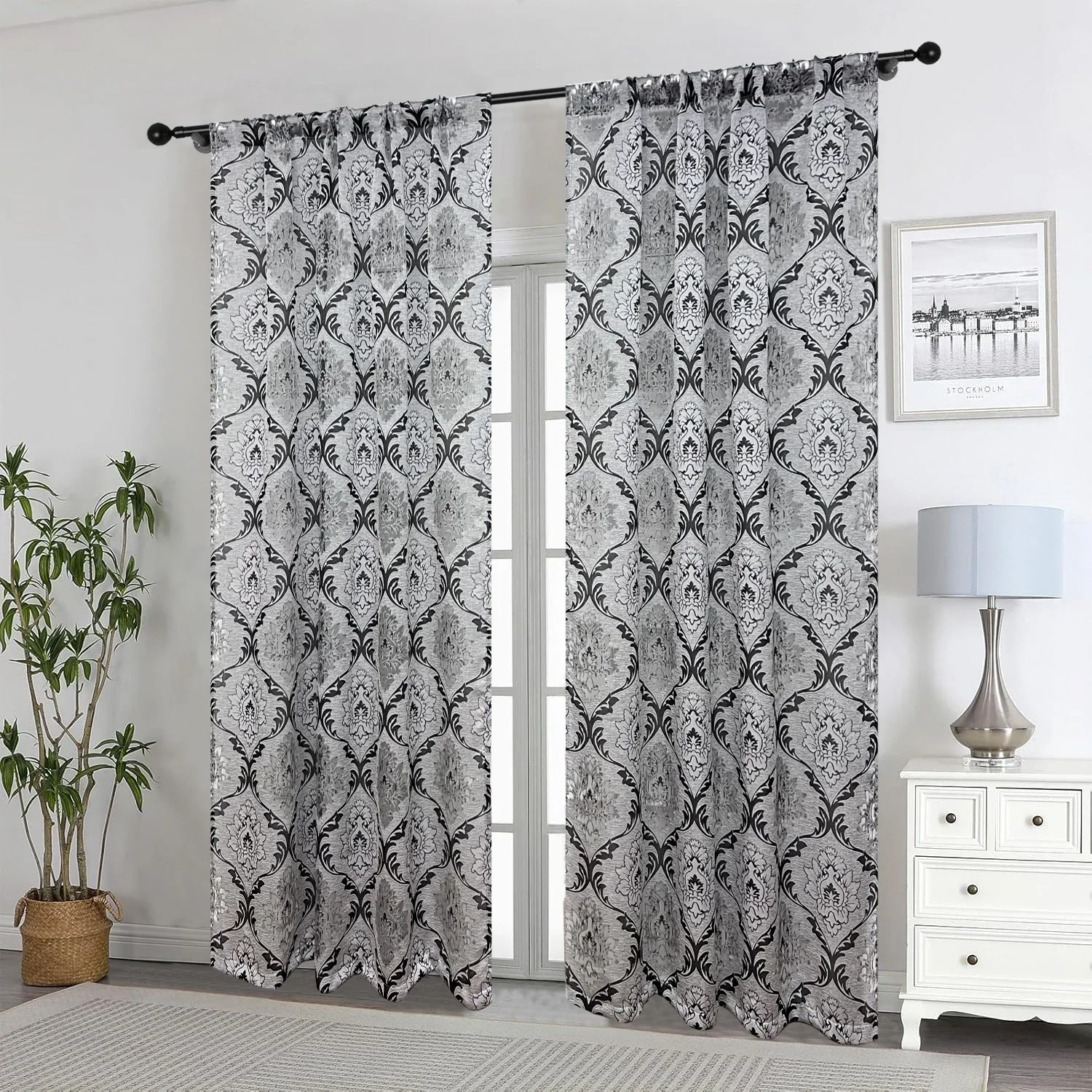 Internet beroemd grijs hol bubbelgaasgordijn voor woonkamer, slaapkamer, balkon, huishoudelijke decoratieve doorschijnende gordijnen