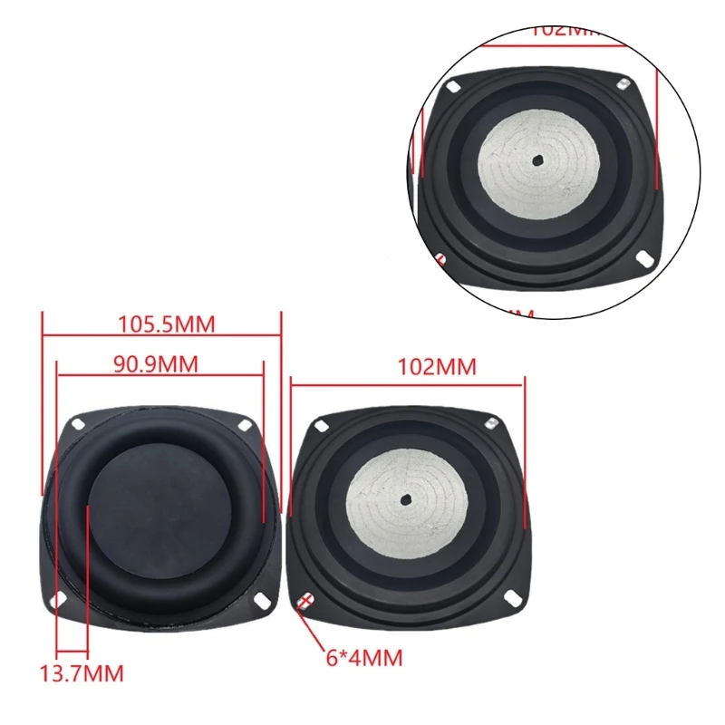 Haut-parleur passif basse radiateur caisson basses universel haut-parleur basse fréquence 2/3/4 pouces