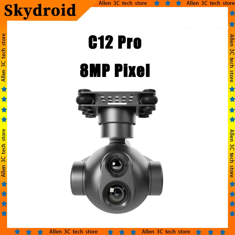 Skydroid C12Pro 8MP Pixel Intelligent Tracking 4k High-Resolution Thermal Imaging Inverted Digital Zoom Three-Axis Gimbal 421mAh