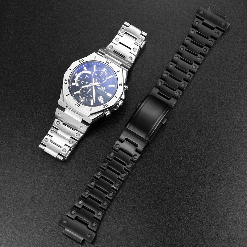 رائجة البيع الصلبة الفولاذ المقاوم للصدأ المعادن حزام الساعات ل كاسيو اديفيس سلسلة GST-B400 EFB-680 CL-7A حزام ساعة سوار 14 ECB-10D