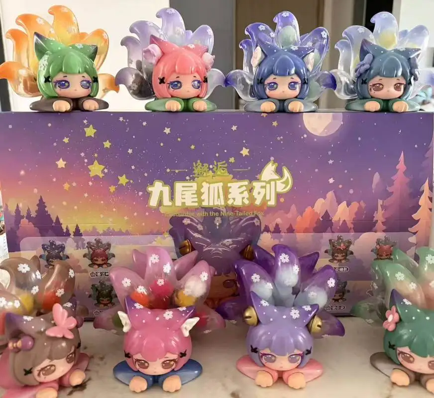 

Authentic Encounter Nine Tailed Fox Series Trendy Blind Box Mystery Collectible Anime Figure Desktop Ornament Gift For Girl
