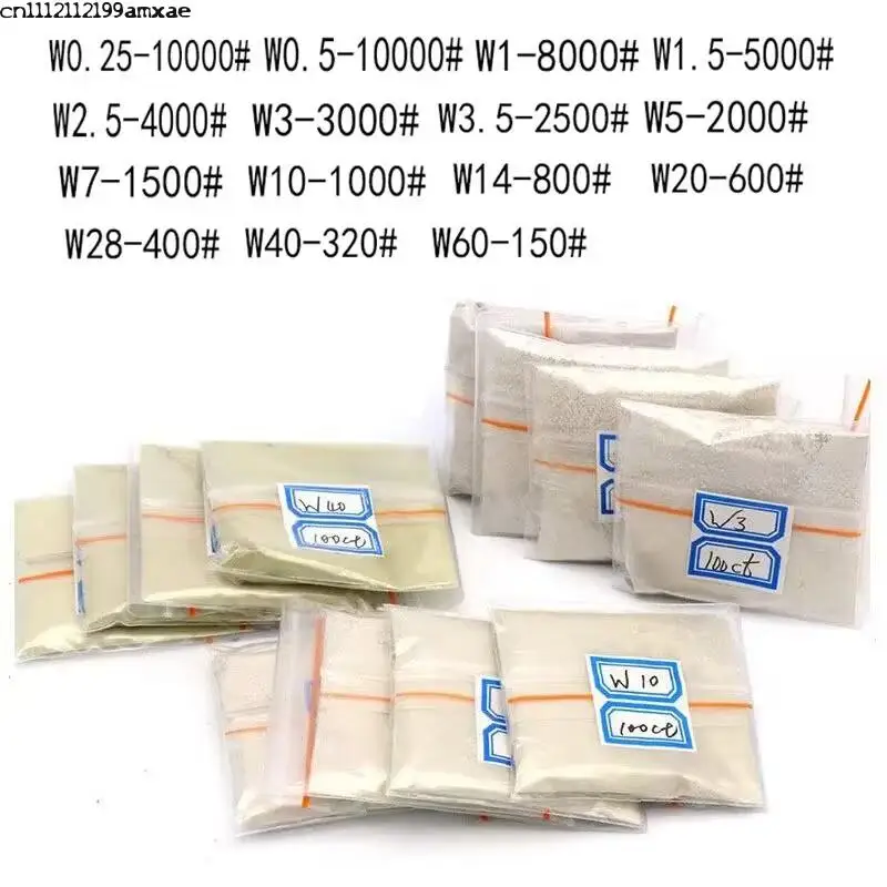 100 Carat (20g) Synthetic Diamond Micron Powder W0.25-W50 Mesh Abrasive Powder for Gem Jade Mold Ceramic Mirror Polishing Grinde