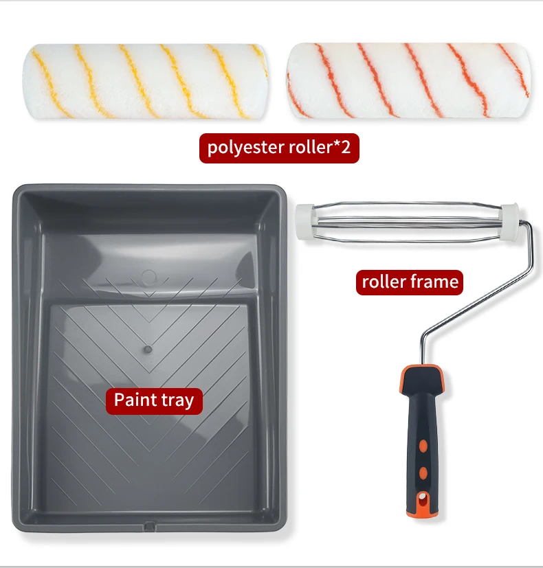 9 Inch Paint Roller Set for Wall Painting DIY Home Office Renovation Kit Includes Roller Frames Covers and Paint Tray Tools