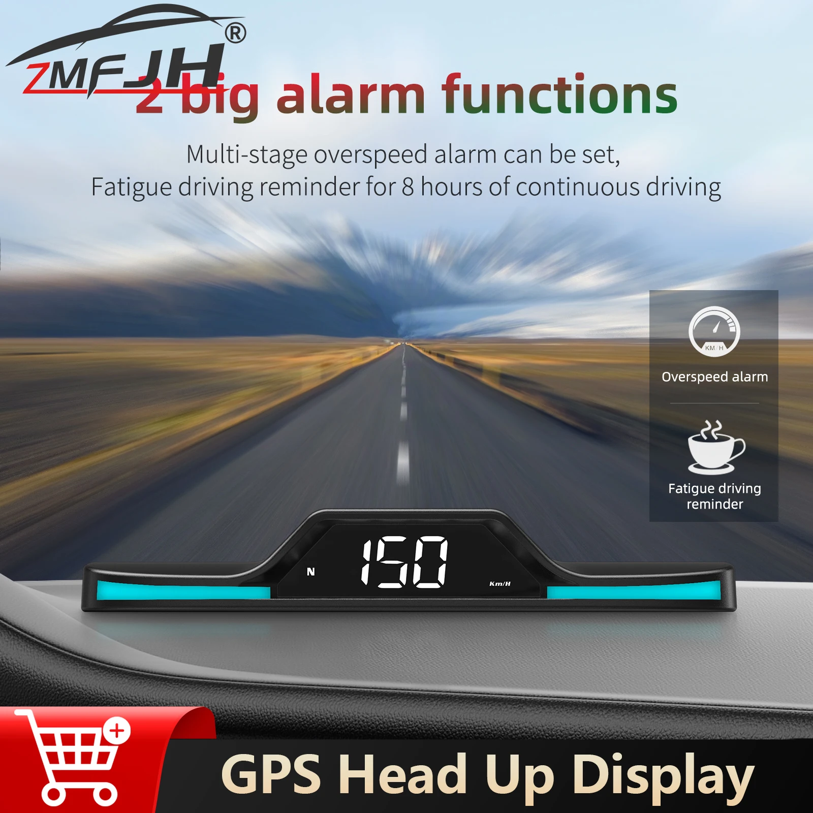 Compteur de vitesse GPS de voiture G15 pour affichage tête haute HUD avec alarme pour toutes les voitures, numéro de Satellites, horloge de vitesse, ordinateur de bord