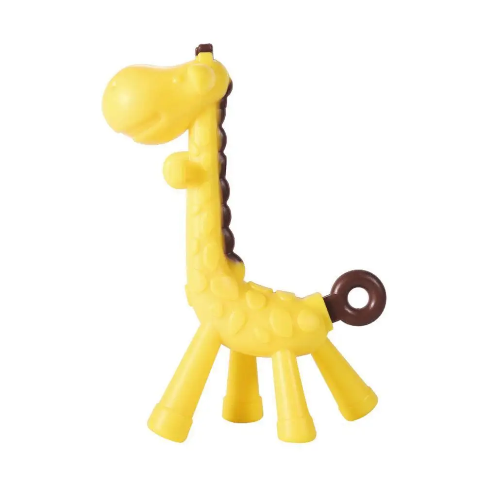 

1pcs Silicone toys baby silicone giraffe teethers children cartoon biting gum baby teething stick toys