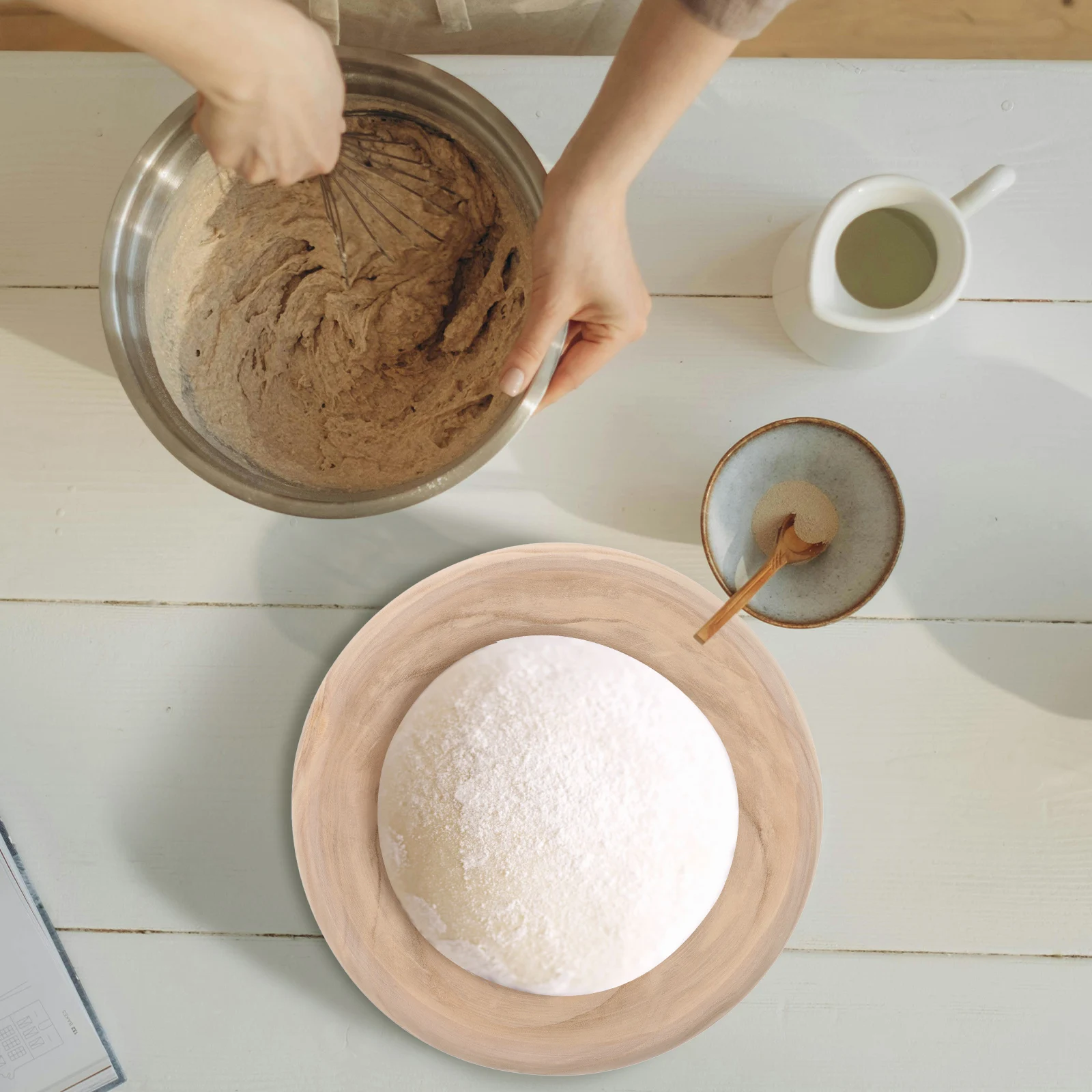 

Large Wooden Salad Bowl Ergonomic Smooth Texture For Snacks Fruit Rice Serving Decorative Wood Bowl Kitchen Dining