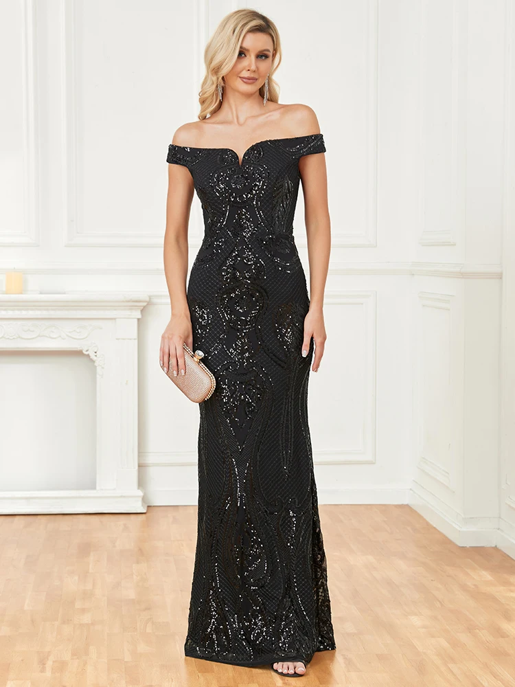 Lucyinlove-Robe de soirée longue à paillettes pour femme, robe de cocktail, robe de soirée de mariage, robe de banquet sirène, élégante, 2024