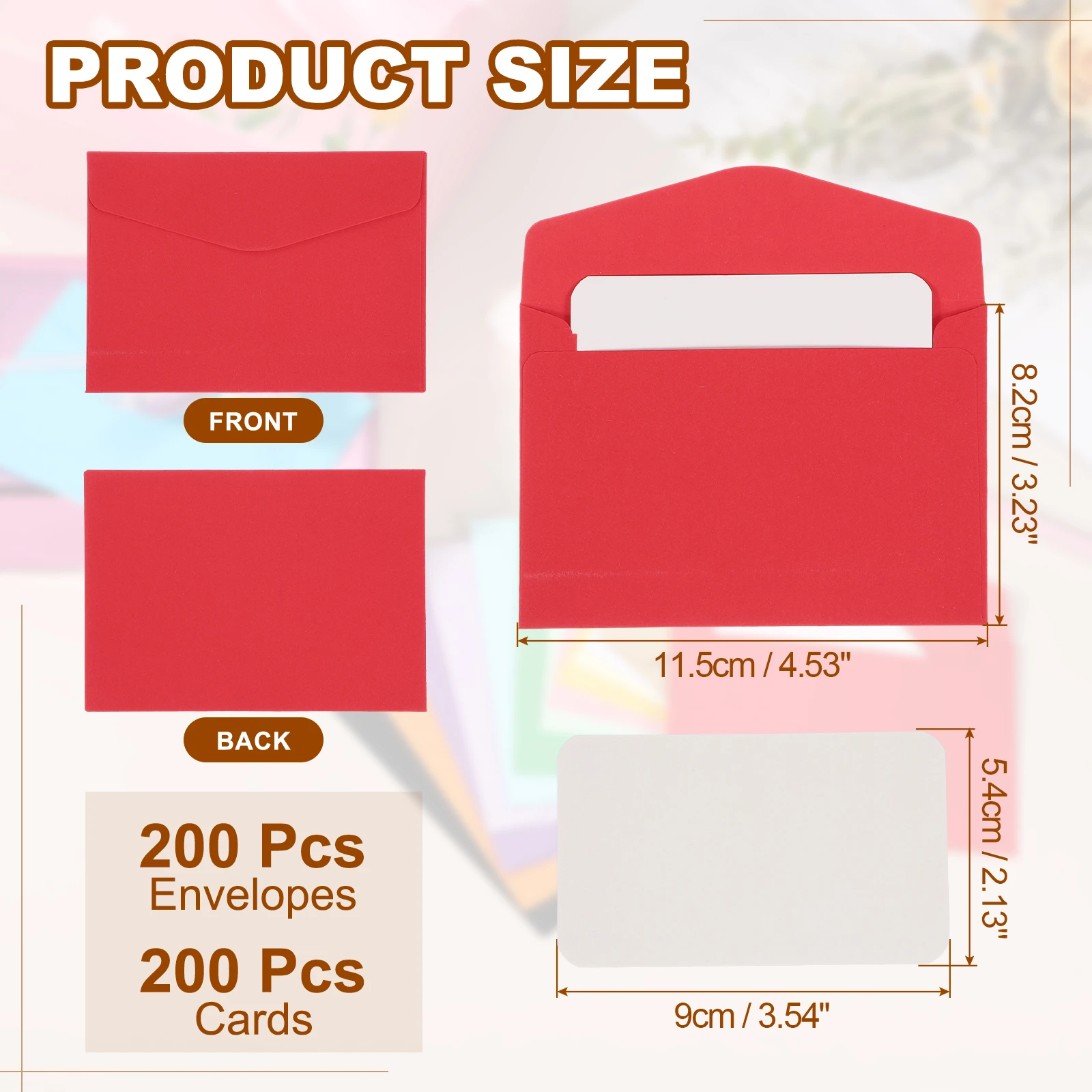 

200Set Mini Envelopes with Blank Cards White Blank Note Card and Envelope for Gift Wedding Invitation Thanksgiving Day Christmas
