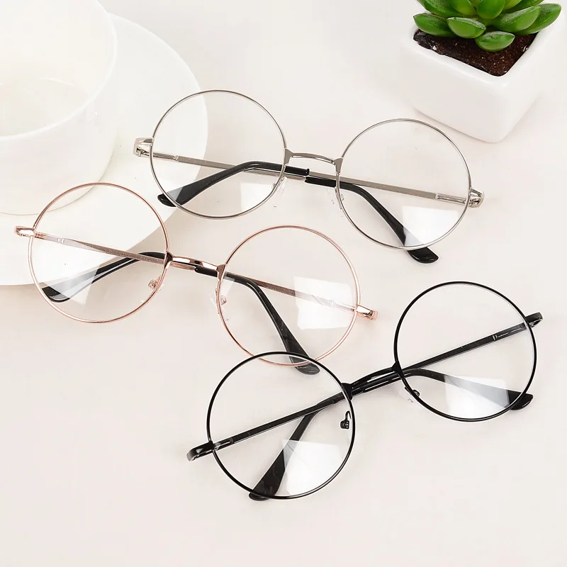 

Anti Blue Glasses Vintage Eye Care Reading Glasses Lightweight and Stylish Round Computer Glasses Boys and Girls Flat Lens